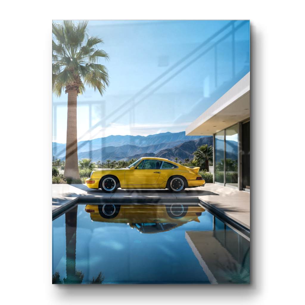 Porsche 911 in gelb - Acrylglas