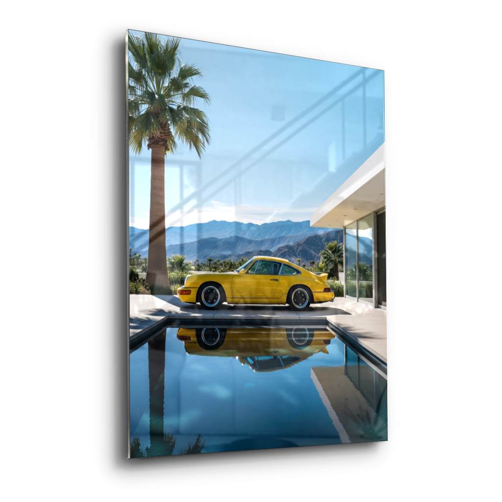 Porsche 911 in gelb - Acrylglas