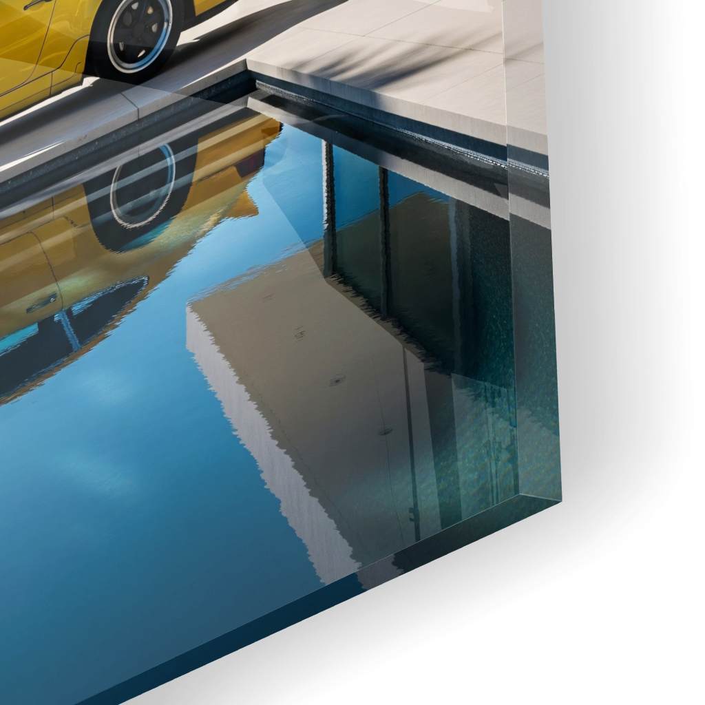 Porsche 911 in gelb - Acrylglas