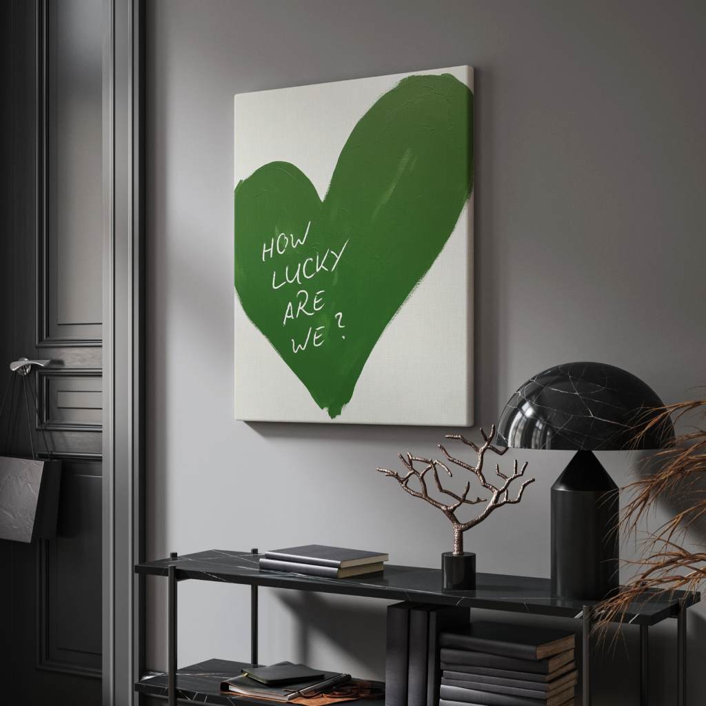 How lucky are we - heart - canvas