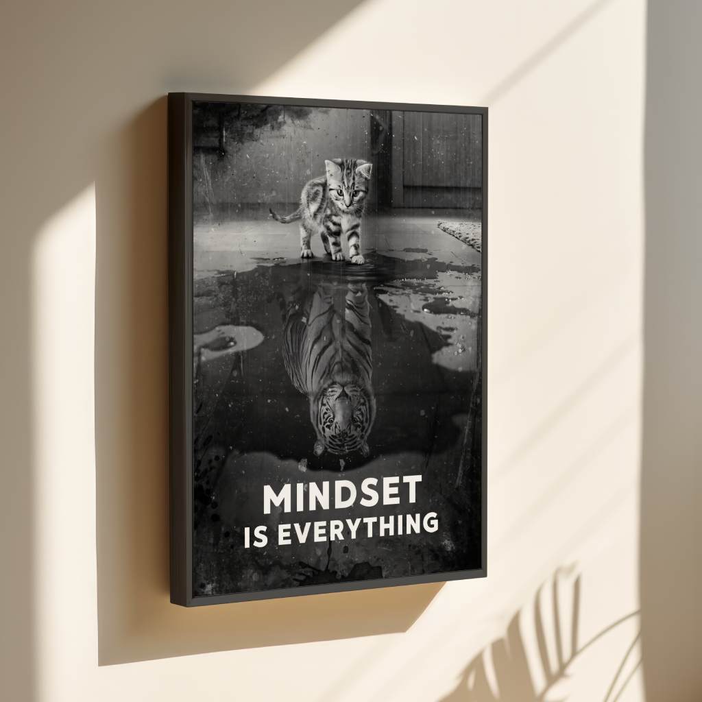 Mindset is everything #Tiger - Leinwand