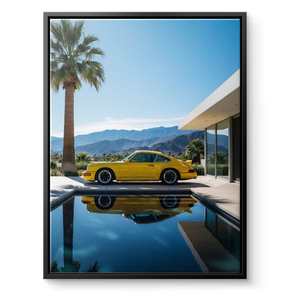 Porsche 911 in gelb - Leinwand