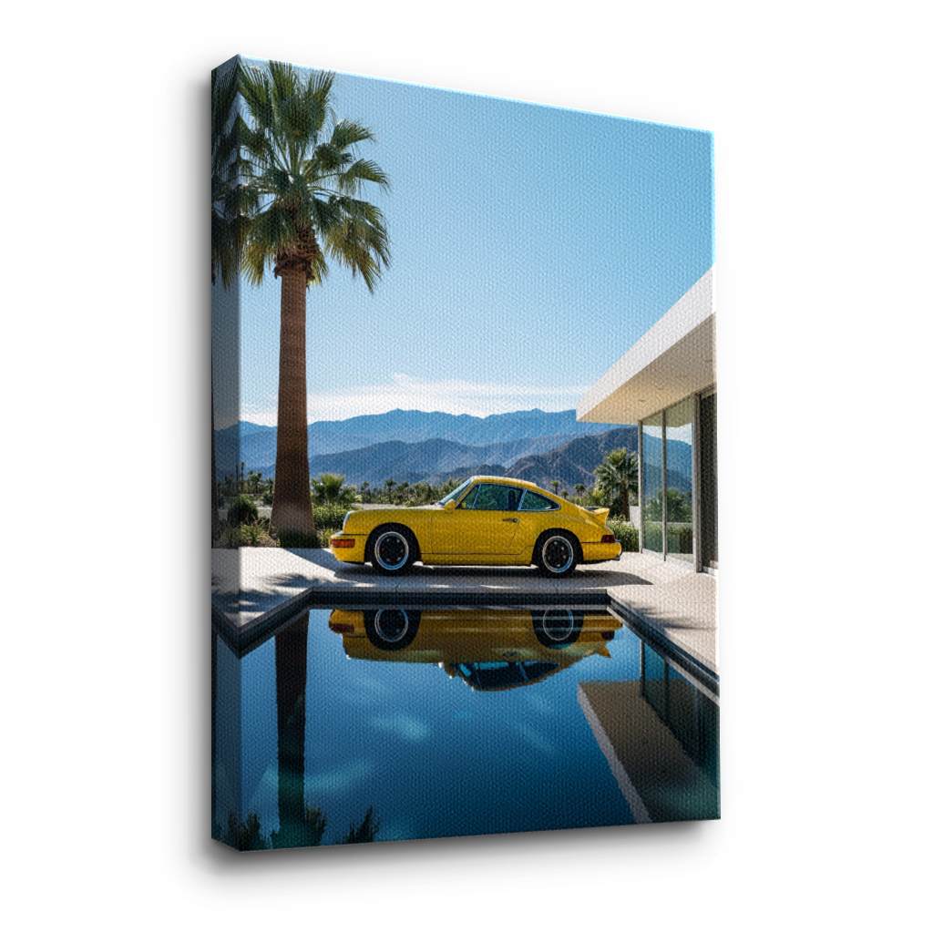 Porsche 911 in gelb - Leinwand