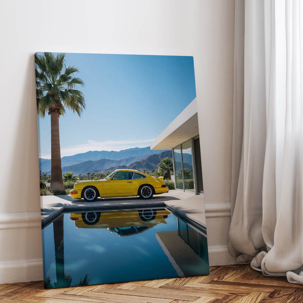 Porsche 911 in gelb - Leinwand