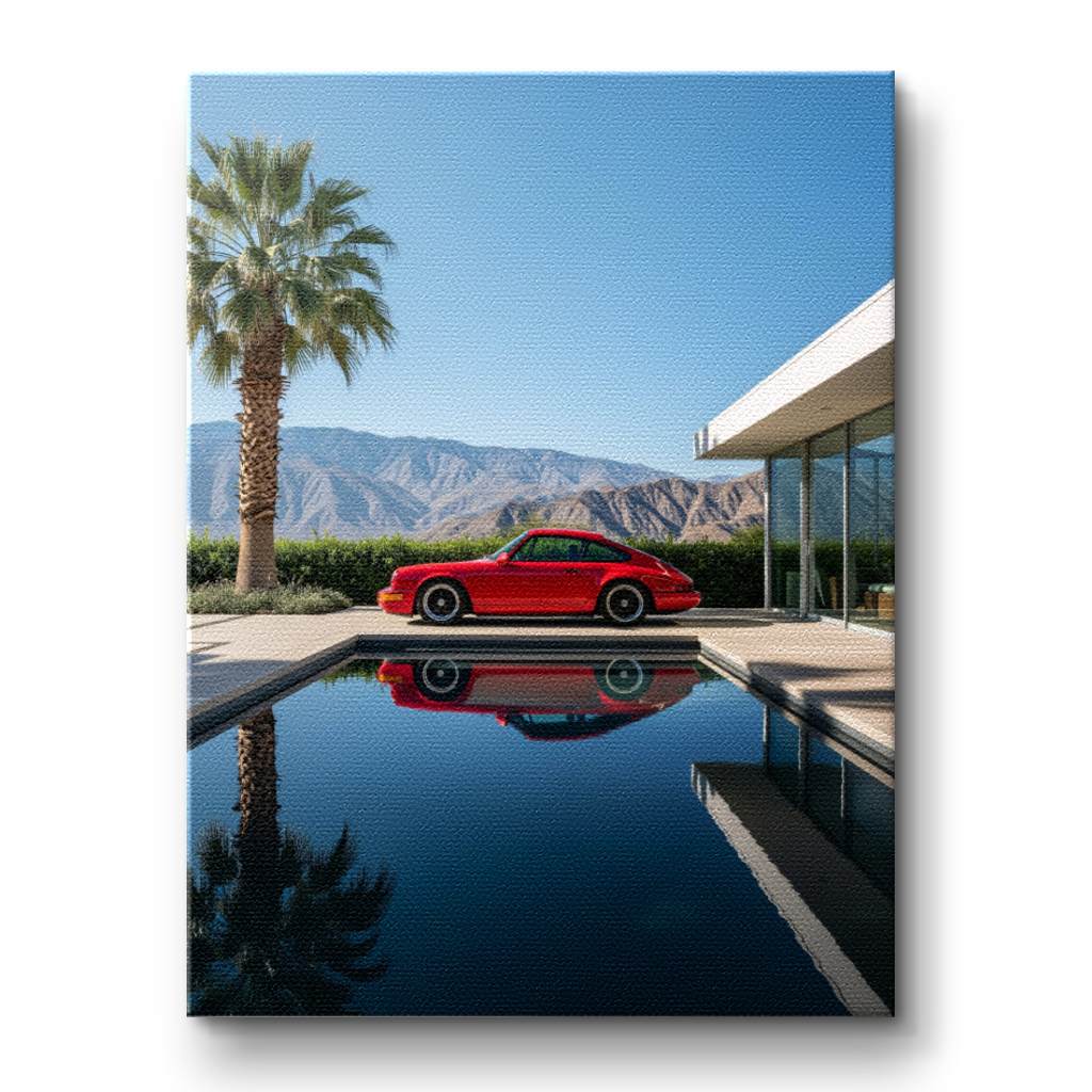 Porsche 911 in red - canvas