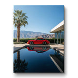 Porsche 911 in red - canvas