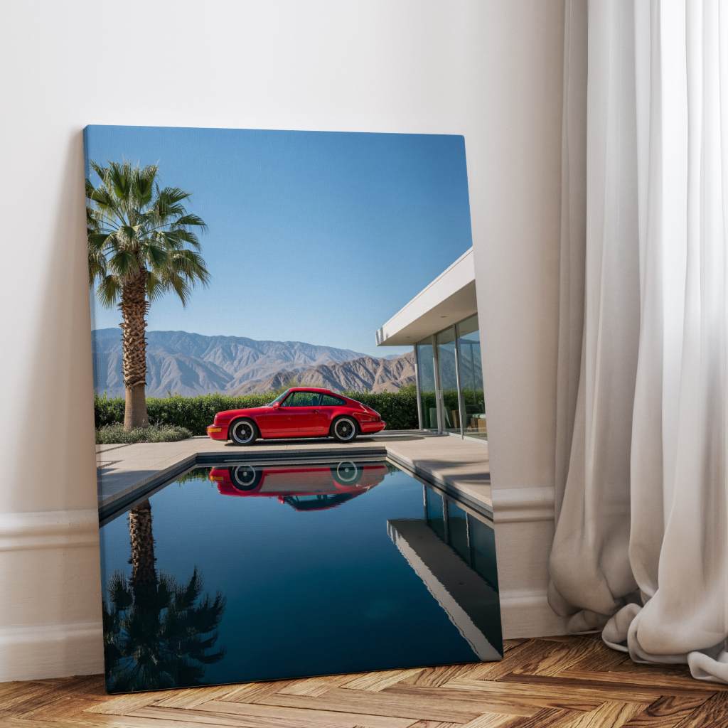 Porsche 911 in red - canvas