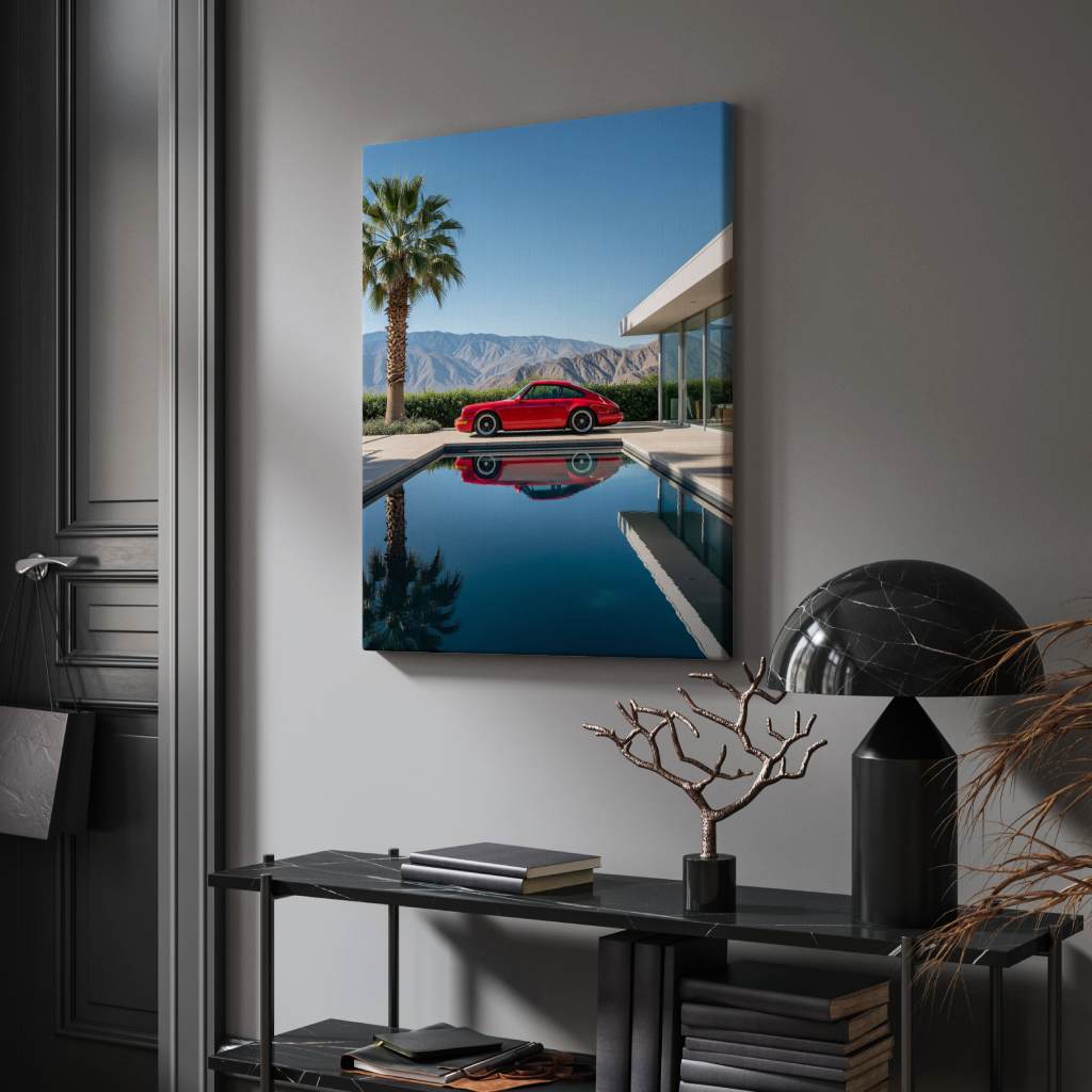 Porsche 911 in red - canvas