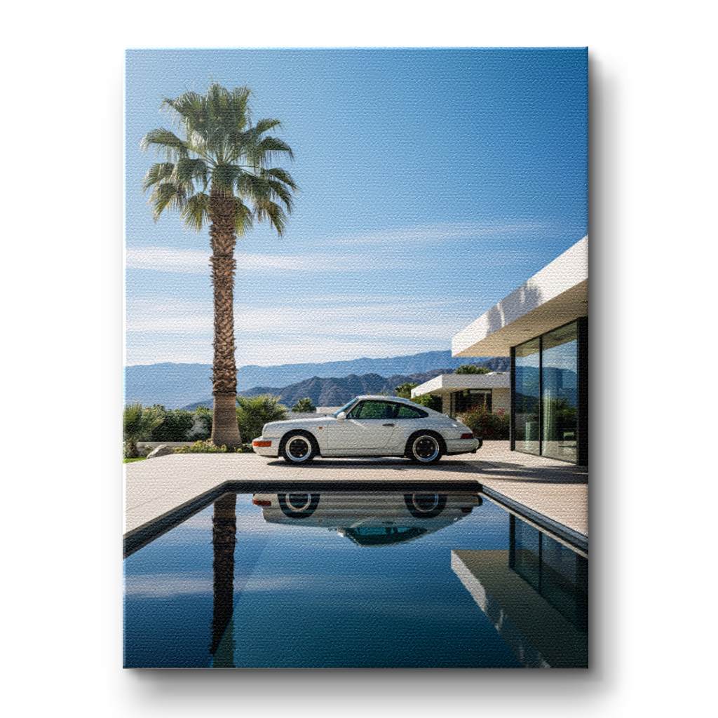 Porsche 911 in weiß - Leinwand