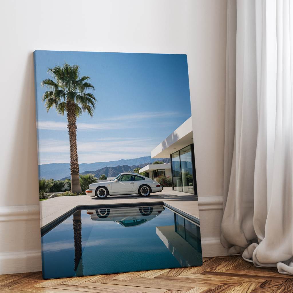 Porsche 911 in weiß - Leinwand