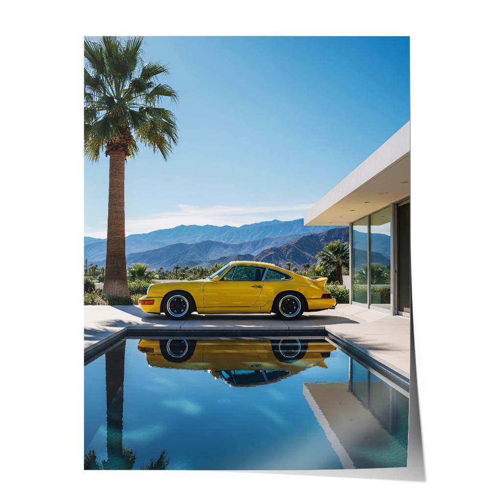 Porsche 911 in gelb - Poster