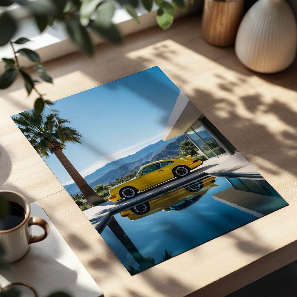 Porsche 911 in gelb - Poster