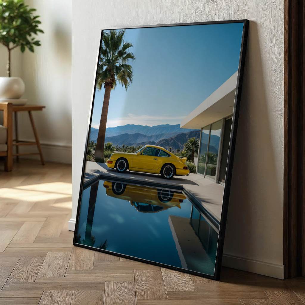 Porsche 911 in gelb - Poster