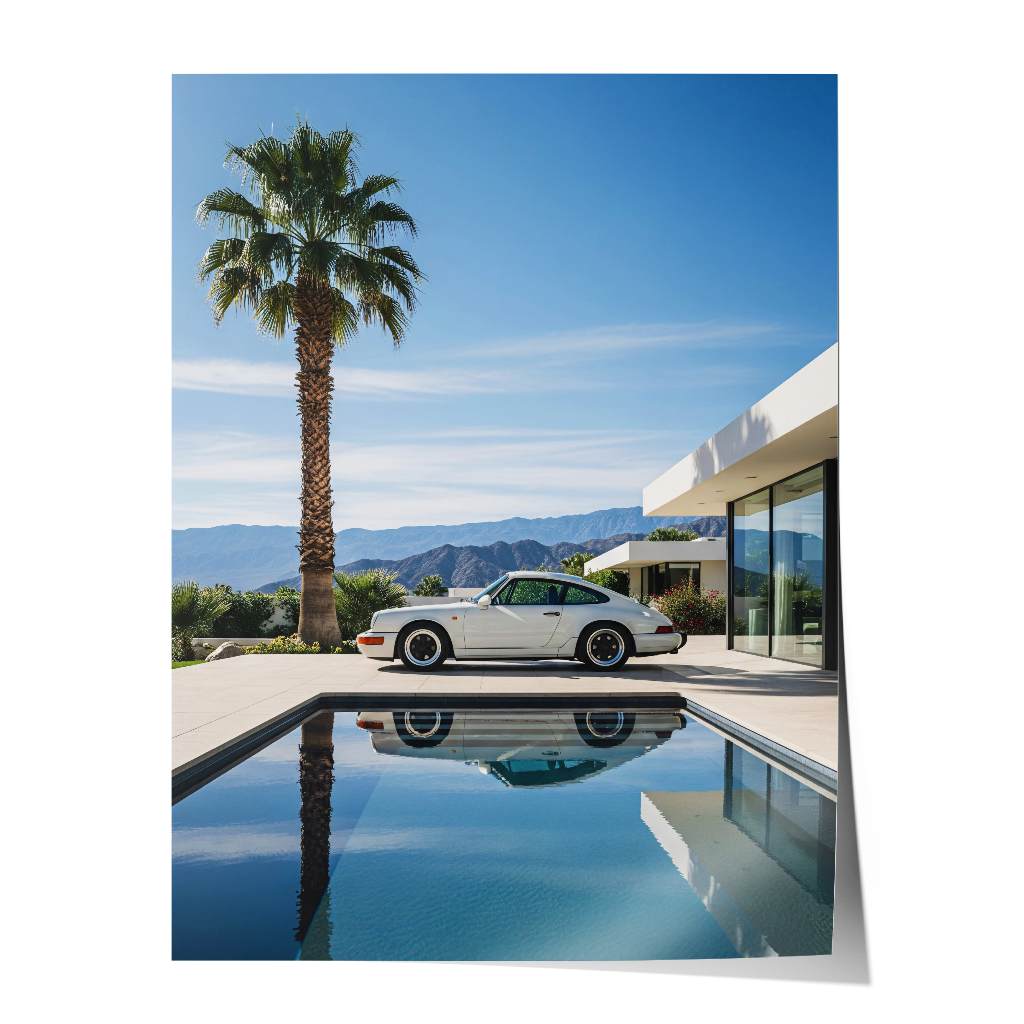 Porsche 911 in white - Poster